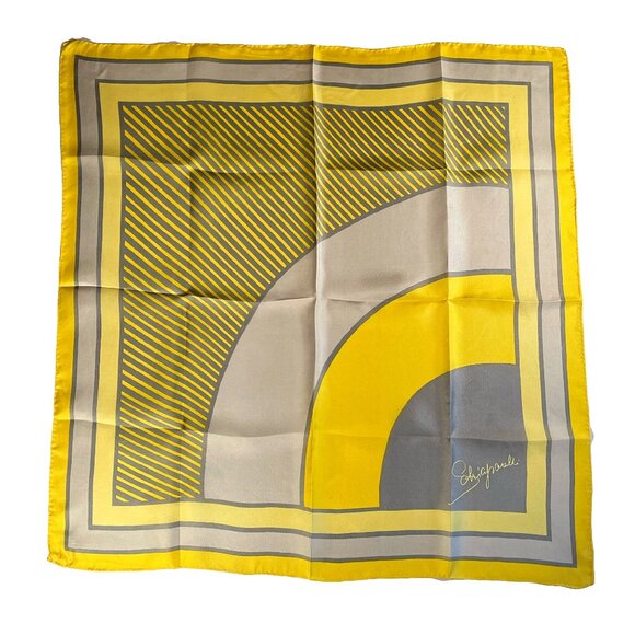 Vintage Elsa Schiaparelli Silk Scarf – Geometric Modernist Design - Picture 1 of 13